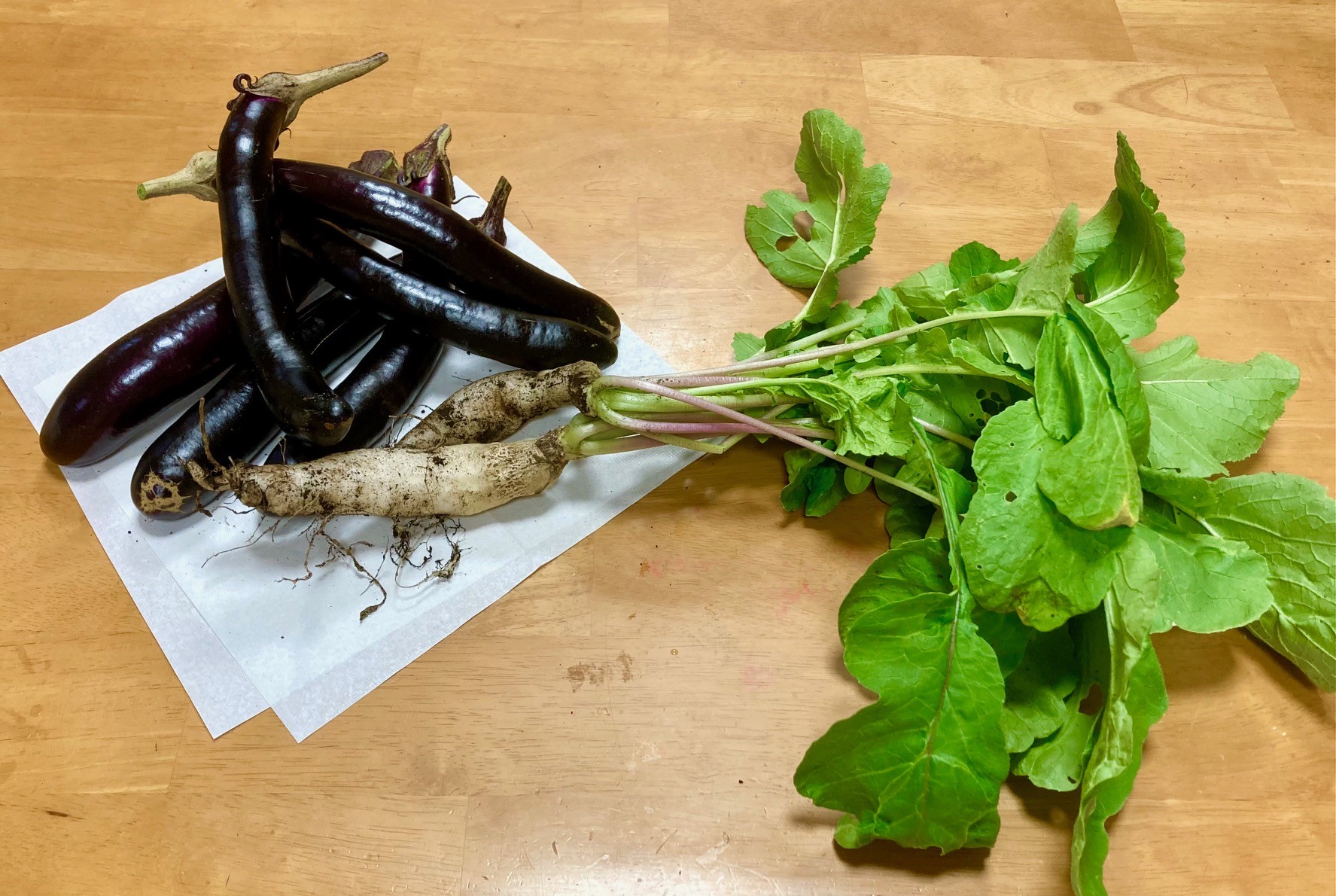 ナスと二十日大根